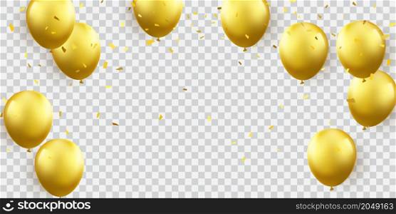 golden balloon celebration background festive balloons Illustration in vector format