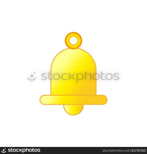 Golden bell icon. Clock app button. Notification sign. Isolated object. Simple design. Vector illustration. Stock image. EPS 10.. Golden bell icon. Clock app button. Notification sign. Isolated object. Simple design. Vector illustration. Stock image.