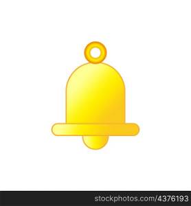 Golden bell icon. Clock app button. Notification sign. Isolated object. Simple design. Vector illustration. Stock image. EPS 10.. Golden bell icon. Clock app button. Notification sign. Isolated object. Simple design. Vector illustration. Stock image.