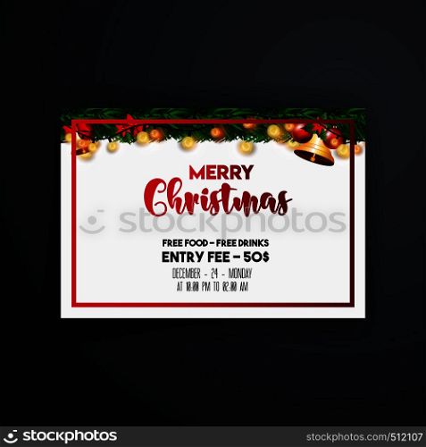 Golden bells Christmas Banner & background. Vector EPS10 Abstract Template background