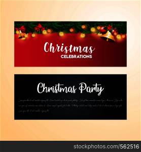 Golden bells Christmas Banner & background. Vector EPS10 Abstract Template background