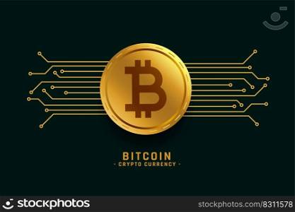 golden bitcoin background with network lines