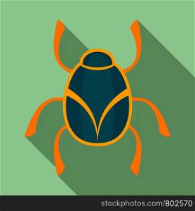 Golden bug icon. Flat illustration of golden bug vector icon for web design. Golden bug icon, flat style