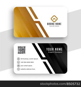 golden business card in geometric shape style