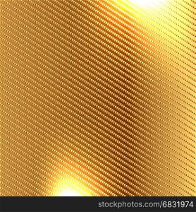 Golden carbon fiber kevlar texture background vector
