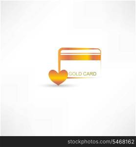 Golden card with gold heart
