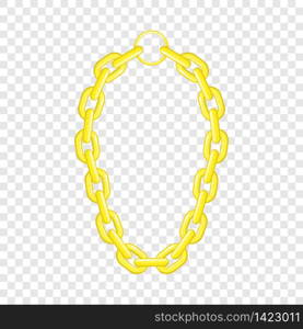 Golden chain necklace icon. Cartoon illustration of golden chain necklace vector icon for web design. Golden chain necklace icon, cartoon style