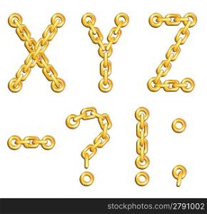 Golden chained alphabet