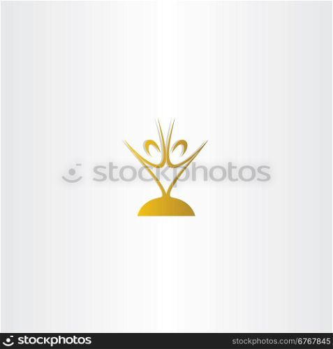 golden chalice people vector logo design