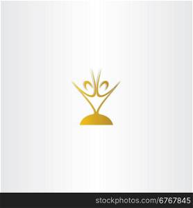 golden chalice people vector logo design