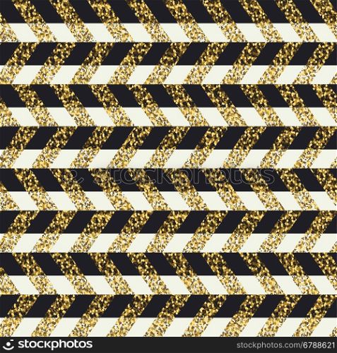 Golden chevron seamless pattern.