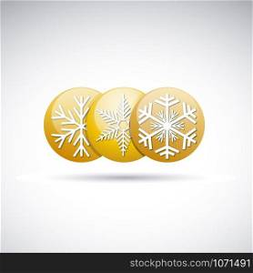 Golden Christmas ball in white background