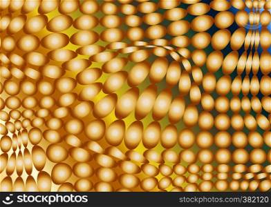Golden circles and ovals on Golden gradient background, abstract background