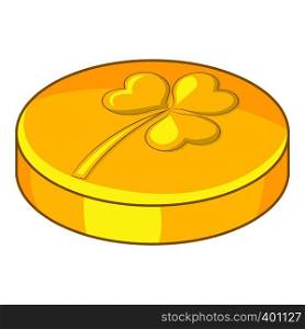 Golden coin icon. Cartoon illustration of golden coin vector icon for web. Golden coin icon, cartoon style