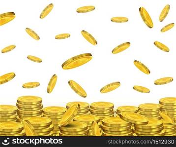 Golden coins falling.Vector illustration