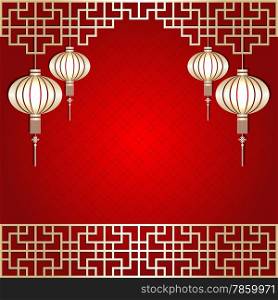 Golden Color Chinese New Year Lantern Background