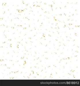 Golden Confetti And Streamer Ribbon Falling On Transparent Background. Vector Vector Illustration