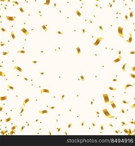 golden confetti isolation on white background