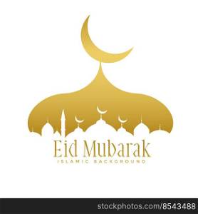 golden creative mosque design for eid mubarak festival