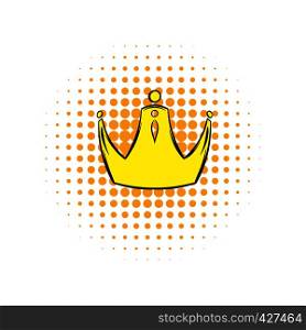 Golden crown comics icon on a white background. Golden crown comics icon