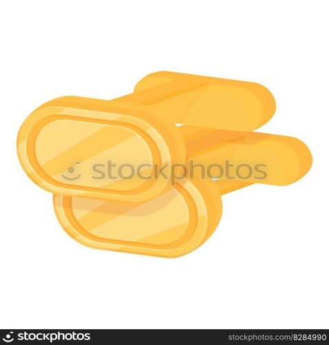 Golden cufflink icon cartoon vector. Fashion luxury. Modern link. Golden cufflink icon cartoon vector. Fashion luxury