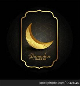 golden decorative crescent moon for ramadan kareem