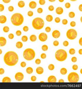 Golden Dollar Coin Monew Seamless Pattern Background Vector Illustration EPS10. Golden Dollar Coin Monew Seamless Pattern Background Vector Illustration. EPS10