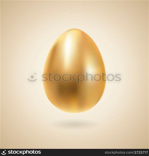 Golden egg realistic vector illustration.