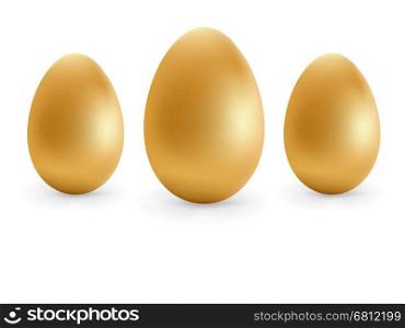Golden eggs happy Easter. + EPS8 vector file