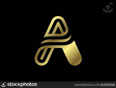 Golden English alphabet. Graphic alphabet symbol for logo, Poster, Invitation. vector illustration