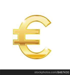 Golden euro symbol isolated web vector icon. Euro trendy 3d style vector icon. Golden euro currency sign.