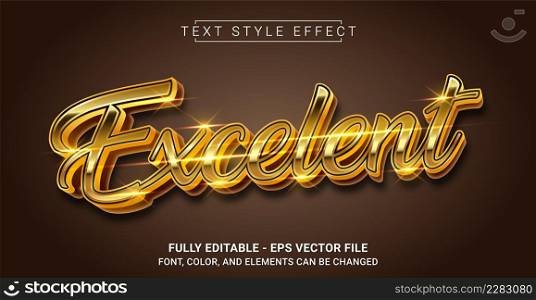 Golden Excelent Text Style Effect. Graphic Design Element.