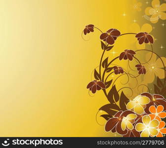 golden floral background