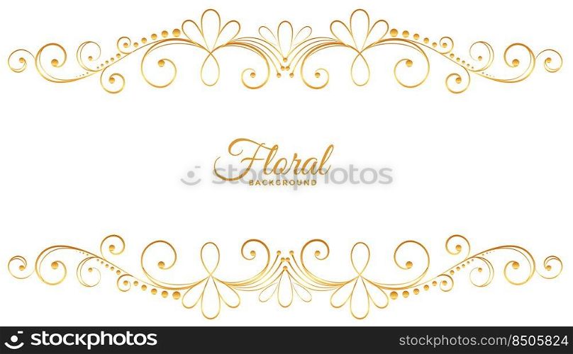 golden floral decoration on white background