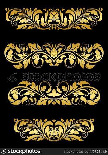 Golden floral embellishments and patterns for luxury design