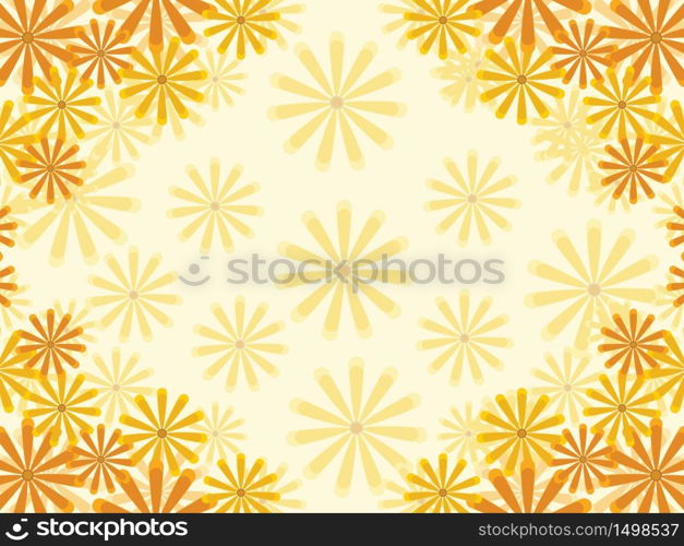 Golden Floral Flower Greeting Card Template Background Border