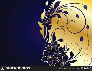golden floral frame background