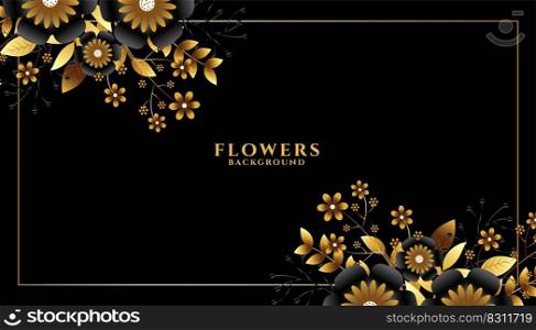 golden flower flourish background design