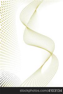golden flowing lines and a halftone grid that would make an ideal background