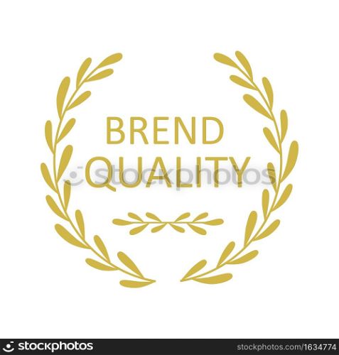Golden frame for business achievement stamp vector design. Company brand. Isolated outline illustration. Guarantee badge. Approved seal with text. Decorative sticker on white background. Golden frame for business achievement stamp vector design