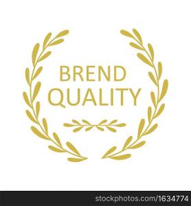Golden frame for business achievement stamp vector design. Company brand. Isolated outline illustration. Guarantee badge. Approved seal with text. Decorative sticker on white background. Golden frame for business achievement stamp vector design