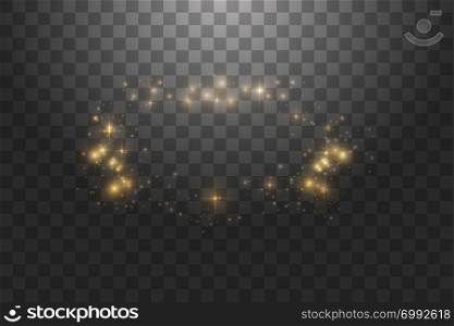 Golden frame with lights effects,Shining luxury banner vector illustration. Glow line golden frame with sparks and spotlight light effects. Shining rectangle banner isolated on black transparent background.. Golden frame with lights effects,Shining luxury banner vector illustration. Glow line golden frame with sparks and spotlight light effects. Shining rectangle banner isolated on black transparent background