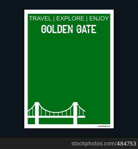 Golden gate San Francisco, CA, USA monument landmark brochure Flat style and typography vector