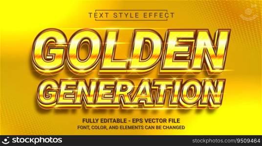 Golden Generation Text Style Effect. Editable Graphic Text Template.