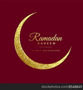 golden glitter eid moon ramadan kareem background