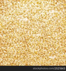 Golden Glitter Texture with Lights. Vector Illustration.
