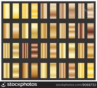Golden gradient. A set of metal gradient s&les for creative design and creative ideas
