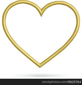 golden hearts frame isolated on white background