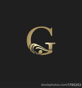 Golden Heraldic Letter G Logo With Luxury Floral Alphabet Vector Design Style.
