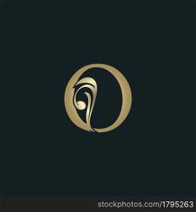 Golden Heraldic Letter O Logo With Luxury Floral Alphabet Vector Design Style.